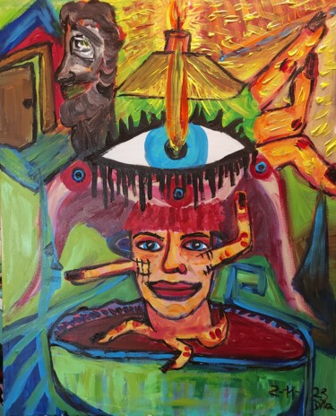 Картина под названием "Pasos de valentía h…" - Dalca, Подлинное произведение искусства, Акрил Установлен на Деревянная рама…