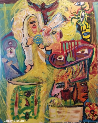 Pintura titulada "Llama de amor" por Dalca, Obra de arte original, Acrílico Montado en Bastidor de camilla de madera