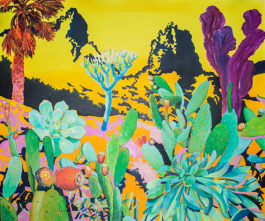 Картина под названием "Landscape of my Dre…" - Dominic Virtosu, Подлинное произведение искусства, Масло Установлен на Деревя…
