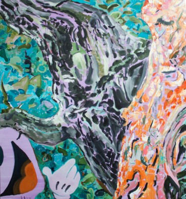 Картина под названием "Look over There" - Dominic Virtosu, Подлинное произведение искусства, Масло Установлен на Деревянная…