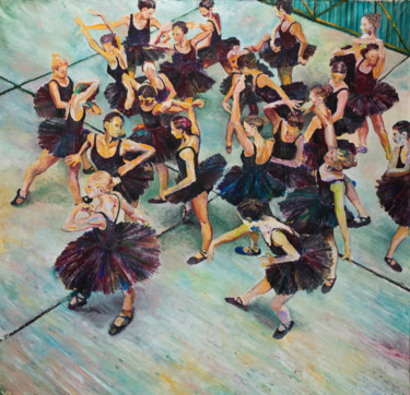 Painting titled "Magic Dance" by Dominic Virtosu, Original Artwork, Oil Mounted on Wood Stretcher frame