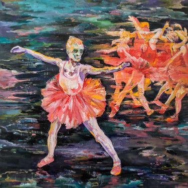 Painting titled "Dancers of Love" by Dominic Virtosu, Original Artwork, Oil