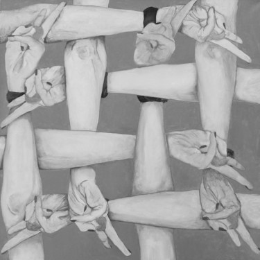 Schilderij getiteld "Multiple Victory" door Dominic Virtosu, Origineel Kunstwerk, Olie Gemonteerd op Frame voor houten branc…