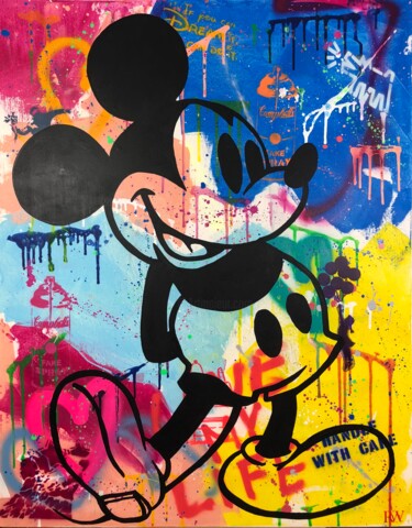 Malerei mit dem Titel "Mickey" von Dominik Brunner (Robert Winter), Original-Kunstwerk, Acryl