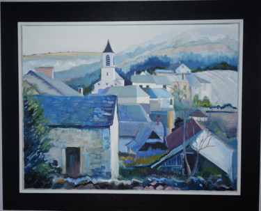 Painting titled "du côté de BAR Avey…" by Dominique Banquet, Original Artwork, Oil Mounted on Other rigid panel
