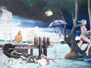Peinture intitulée "Le lac aux tourments" par Dominique Boucher, Œuvre d'art originale