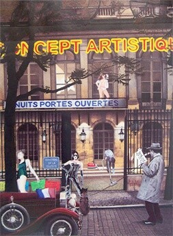 Peinture intitulée "Conception artistiq…" par Dominique Boucher, Œuvre d'art originale, Stylo à bille Monté sur Carton