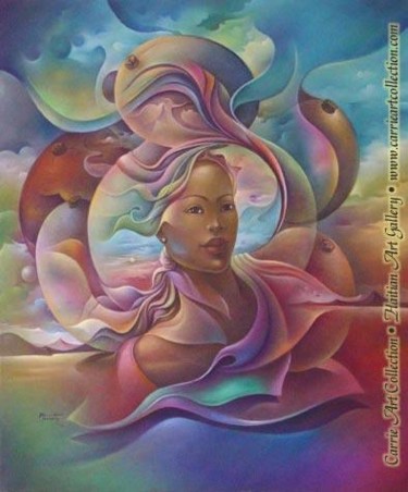 Painting titled "Belle Affranchie" by Dominique Carrie, Original Artwork, Oil