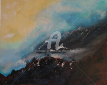 Peinture intitulée "Montagne 5" par Dominique Champoussin, Œuvre d'art originale, Huile