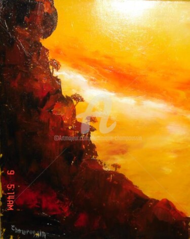 Peinture intitulée "couche de soleil" par Dominique Champoussin, Œuvre d'art originale