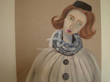 Peinture intitulée "portrait femme 18" par Dominique Champoussin, Œuvre d'art originale