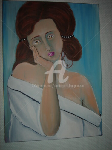 Painting titled "femme 11" by Dominique Champoussin, Original Artwork, Acrylic