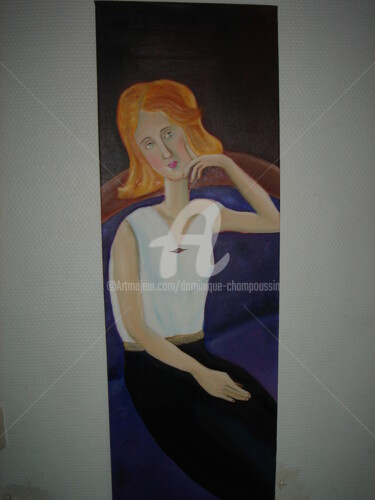 Malerei mit dem Titel "femme 4" von Dominique Champoussin, Original-Kunstwerk, Acryl