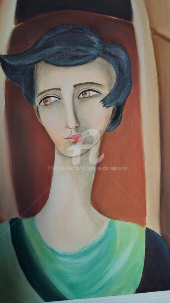 Peinture intitulée "femme22" par Dominique Champoussin, Œuvre d'art originale, Huile
