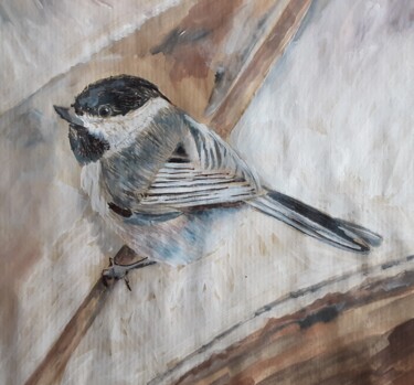Peinture intitulée "Jet  d’oiseaux" par Dominique De Roo, Œuvre d'art originale, Gouache