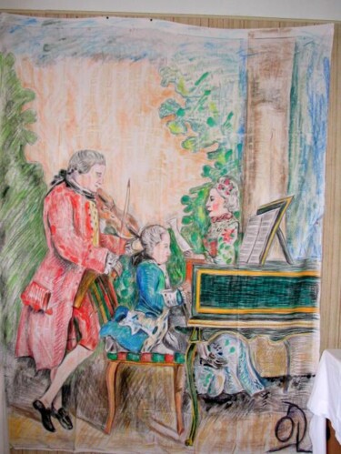 Peinture intitulée "drapé Mozart" par Dominique De Roo, Œuvre d'art originale