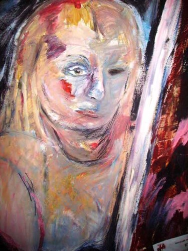 Painting titled "autoportrait 2003" by Dominique De Roo, Original Artwork