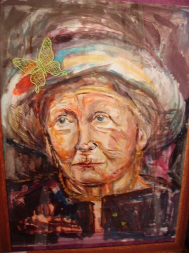 Painting titled "Queen Mum" by Dominique De Roo, Original Artwork
