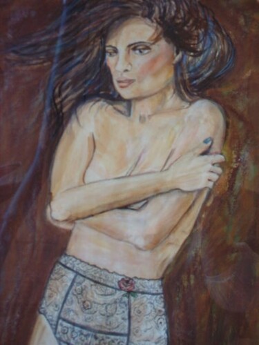 Painting titled "femme fatale / AQUA…" by Dominique De Roo, Original Artwork