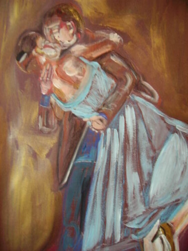 Painting titled "le baiser" by Dominique De Roo, Original Artwork