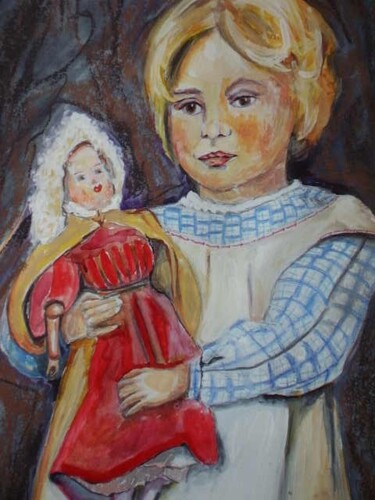 Painting titled "jolie poupée / MELA…" by Dominique De Roo, Original Artwork
