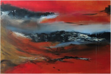 Painting titled "Terre de feu" by Dominique Delouche (Domidel), Original Artwork, Acrylic