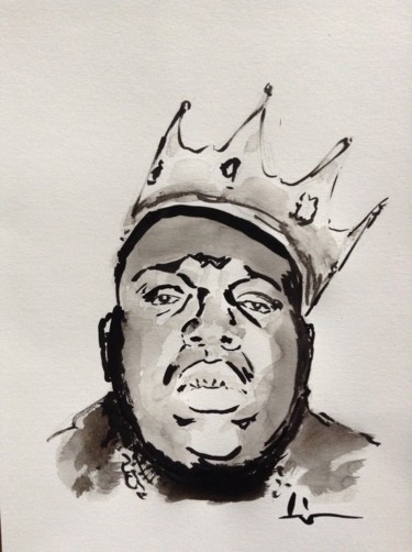 Painting titled "The king" by Dominique Dève, Original Artwork, Ink