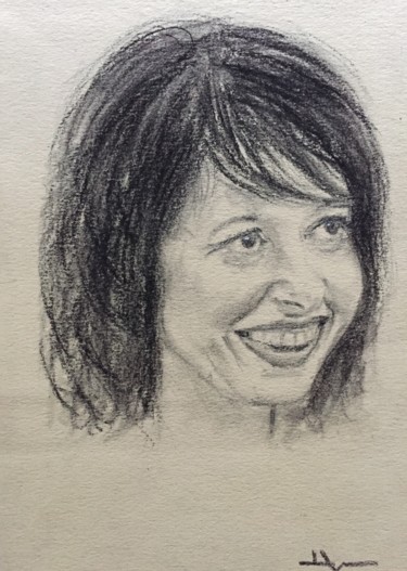 Dessin intitulée "Portrait de Valérie…" par Dominique Dève, Œuvre d'art originale, Crayon