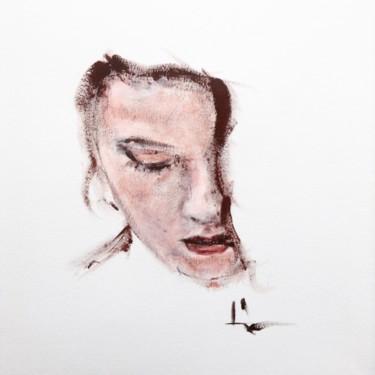 Painting titled "Portrait of Sarah" by Dominique Dève, Original Artwork, Acrylic
