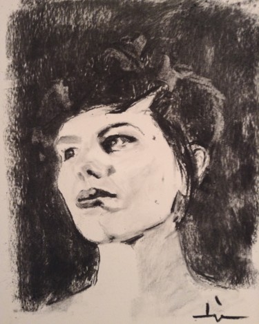 Drawing titled "Portrait of Demofob…" by Dominique Dève, Original Artwork, Charcoal