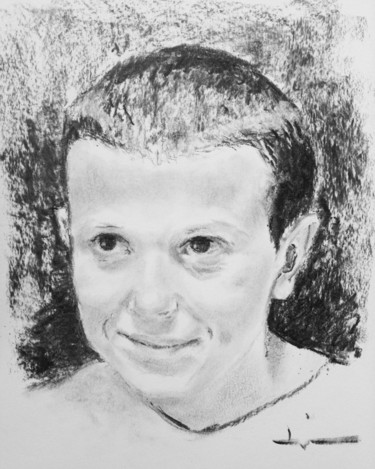 Drawing titled "Portrait of Eleven…" by Dominique Dève, Original Artwork, Charcoal