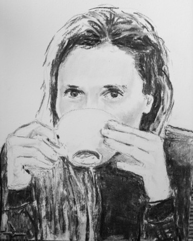 "Coffee break" başlıklı Resim Dominique Dève tarafından, Orijinal sanat, Karakalem