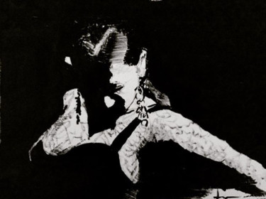 Tekening getiteld "Flamenco Dancer" door Dominique Dève, Origineel Kunstwerk, Inkt