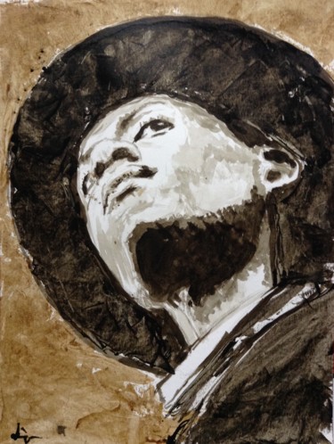 Pittura intitolato "The Hat" da Dominique Dève, Opera d'arte originale, Inchiostro