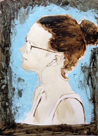 Painting titled "Portrait of Allie" by Dominique Dève, Original Artwork