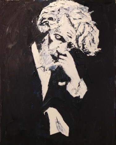 Painting titled "Le Penseur" by Dominique Dève, Original Artwork, Acrylic