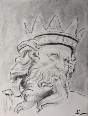 Drawing titled "Classic Study 1" by Dominique Dève, Original Artwork, Charcoal