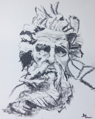 Drawing titled "Classic Study 2" by Dominique Dève, Original Artwork, Charcoal