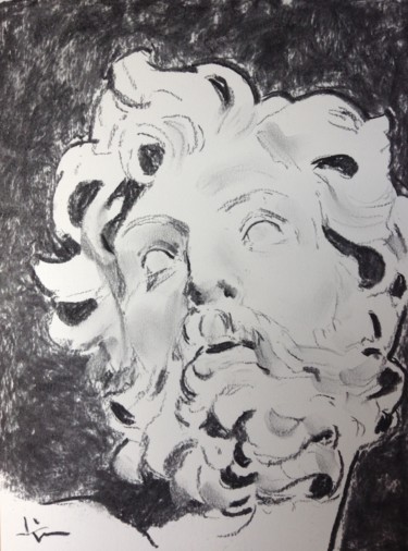 Drawing titled "Classic Study 4" by Dominique Dève, Original Artwork, Charcoal