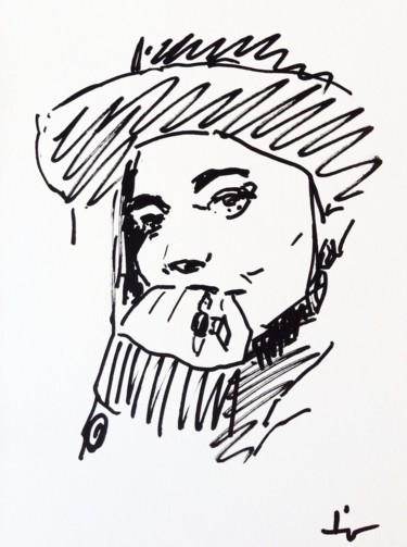 Drawing titled "Quick Sketch 1" by Dominique Dève, Original Artwork, Marker