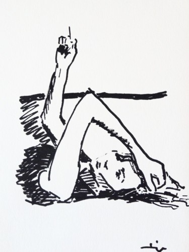 Drawing titled "Quick Sketch 2" by Dominique Dève, Original Artwork, Marker