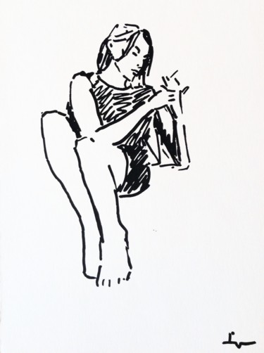 Drawing titled "Quick Sketch 3" by Dominique Dève, Original Artwork, Marker