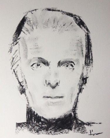 Drawing titled "Tribute to Givenchy" by Dominique Dève, Original Artwork, Charcoal