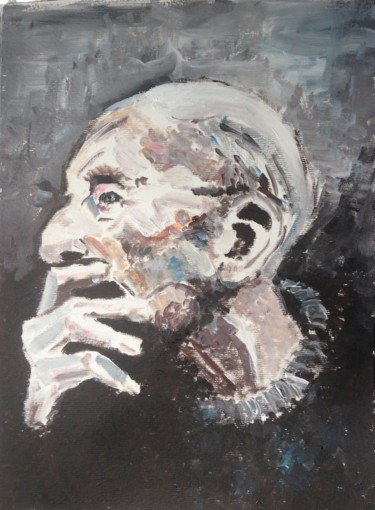 Peinture intitulée "Old Man" par Dominique Dève, Œuvre d'art originale, Acrylique