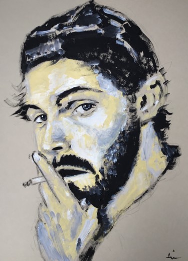 Painting titled "smoking" by Dominique Dève, Original Artwork, Acrylic