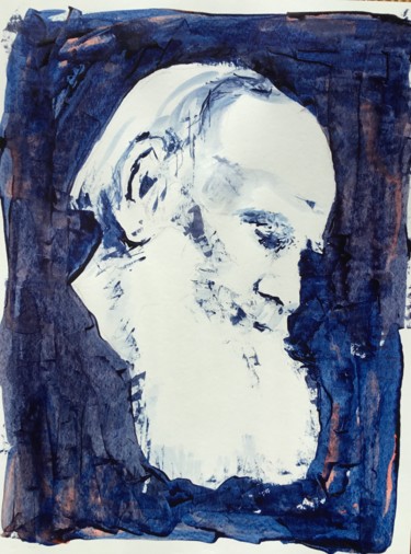 Картина под названием "Léon Tolstoï" - Dominique Dève, Подлинное произведение искусства, Чернила