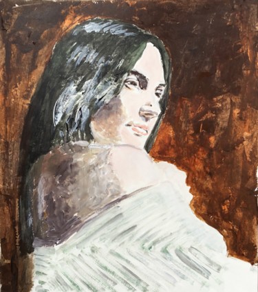 Painting titled "La clairière" by Dominique Dève, Original Artwork, Acrylic