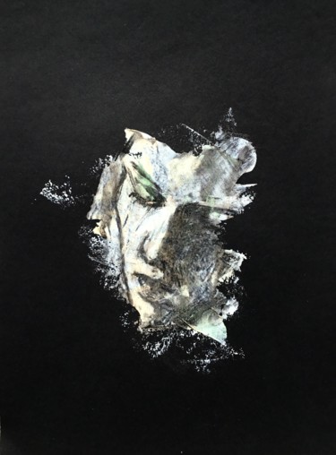 Dessin intitulée "Splash Face 1" par Dominique Dève, Œuvre d'art originale, Fusain