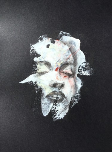 Drawing titled "Icon" by Dominique Dève, Original Artwork, Charcoal
