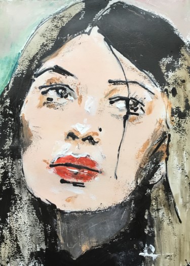 Peinture intitulée "Pop Girl" par Dominique Dève, Œuvre d'art originale, Acrylique